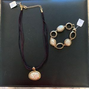 LIA SOPHIA adjustable necklace, and matching bracelet